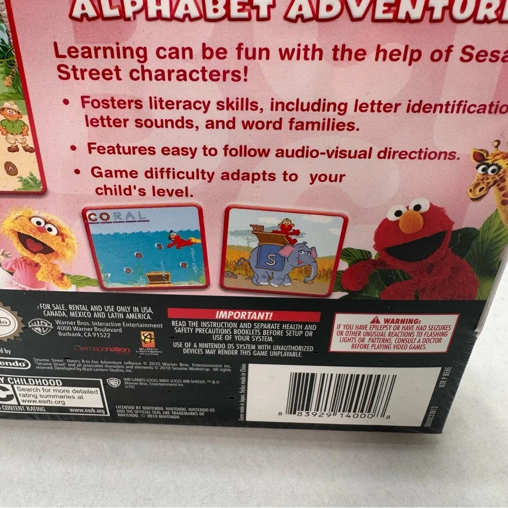 Sesame Street: Elmo's A-to-Zoo Adventure The Videogame Nintendo DS Game 2010 New